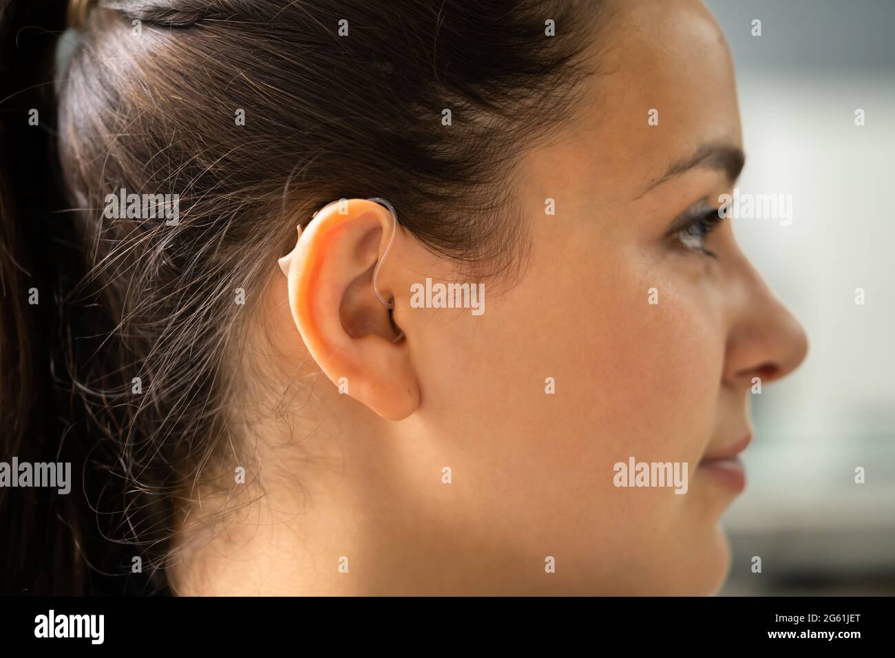 Hörgeräte Gehörlose Hörgeräte Audiologie Für Behinderte Stockfoto
