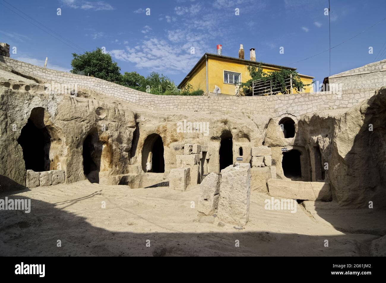 Wahrzeichen der Archäologie in der Türkei die archäologische Stätte von Gaziemir, einer unterirdischen Stadt Kappadokien, wurde 2006 entdeckt Stockfoto