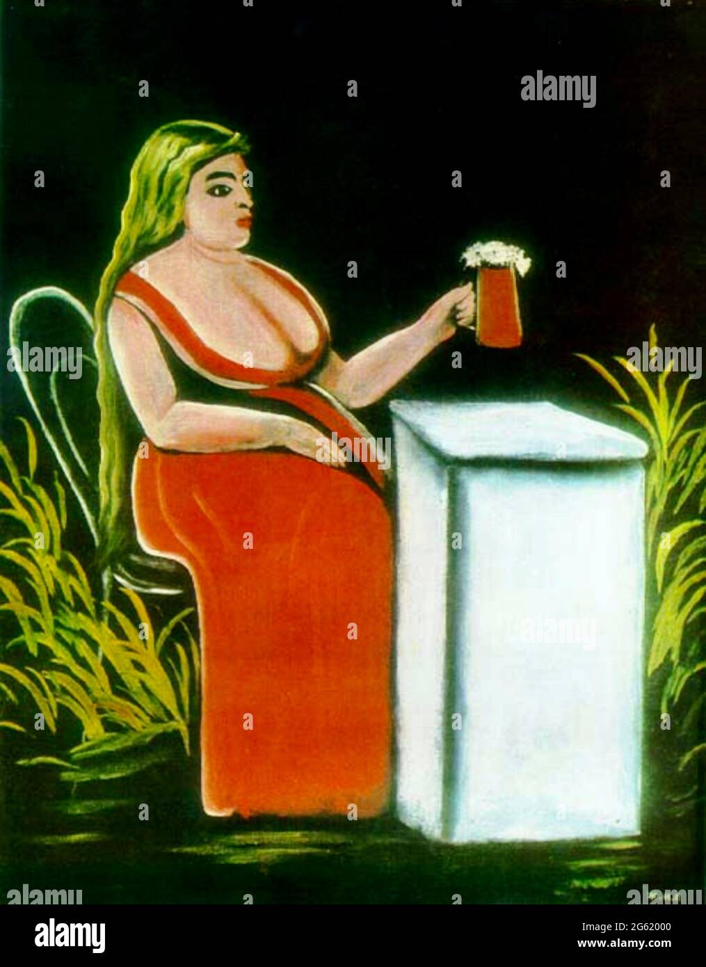 Niko Pirosmani - Frau mit Bierbecher - 1900 Stockfoto