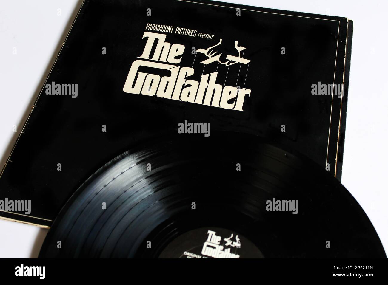 The Godfather Movie Soundtrack-Musikalbum auf Vinyl-Schallplatte. Cover des Filmalbumes Stockfoto