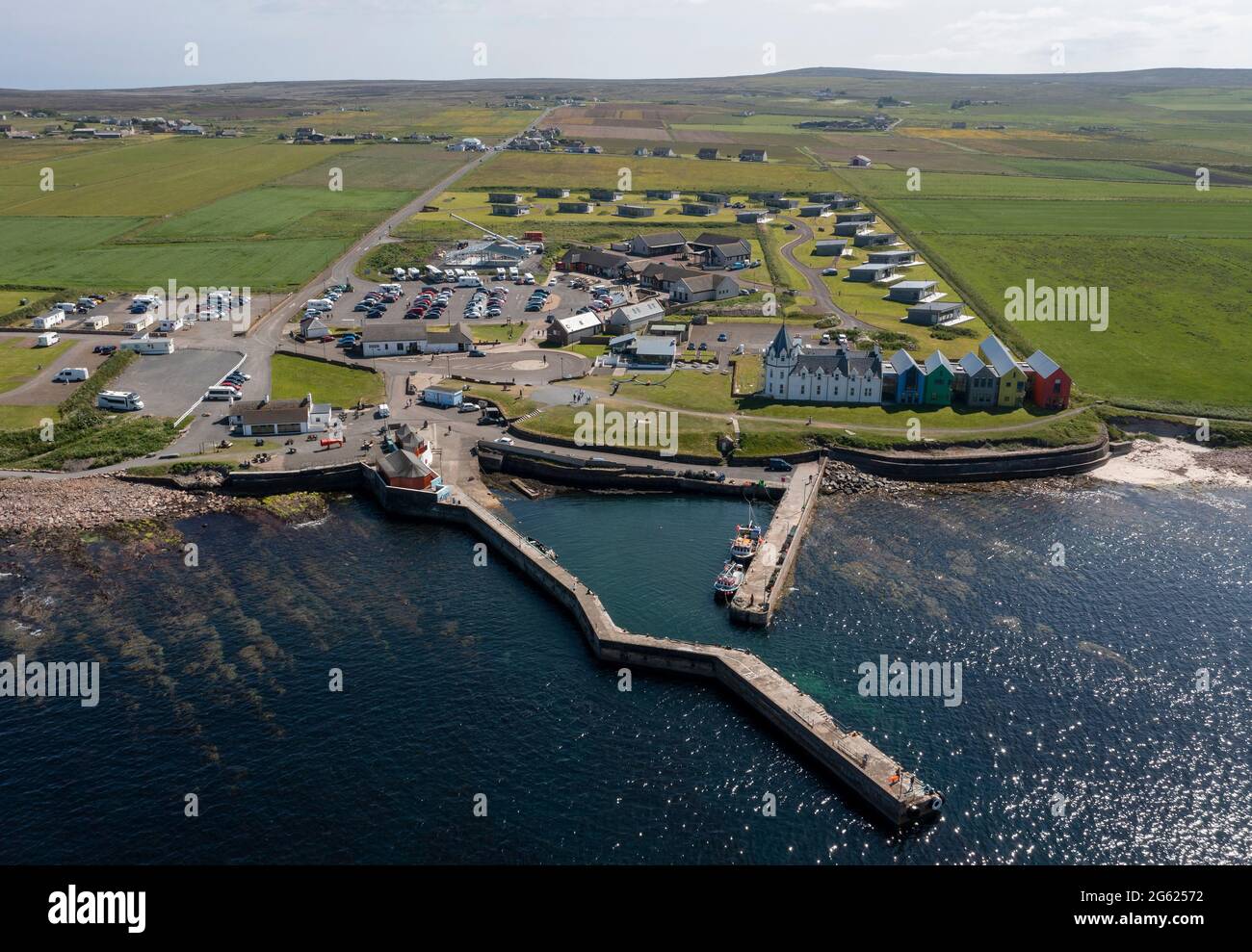 Luftaufnahme von John 'o Groats, Caithness, Schottland, Großbritannien. Stockfoto
