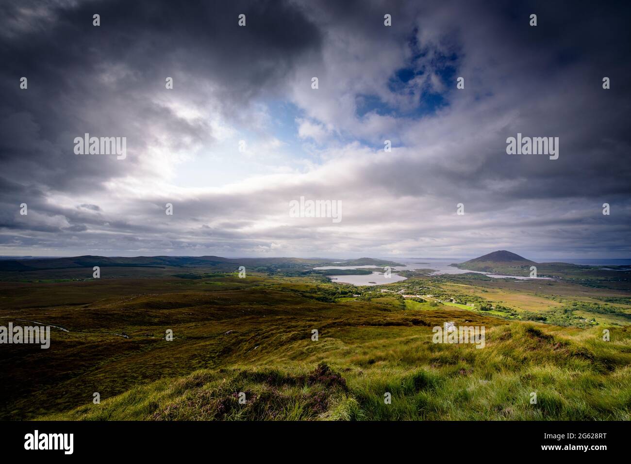 Connemara Nationalpark in Irland Blick auf Diamond Hill Stockfoto