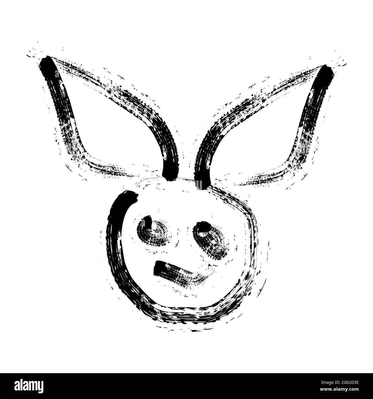 Rabbit Killer Tinte Kunst Logo und Vektor Stockfoto