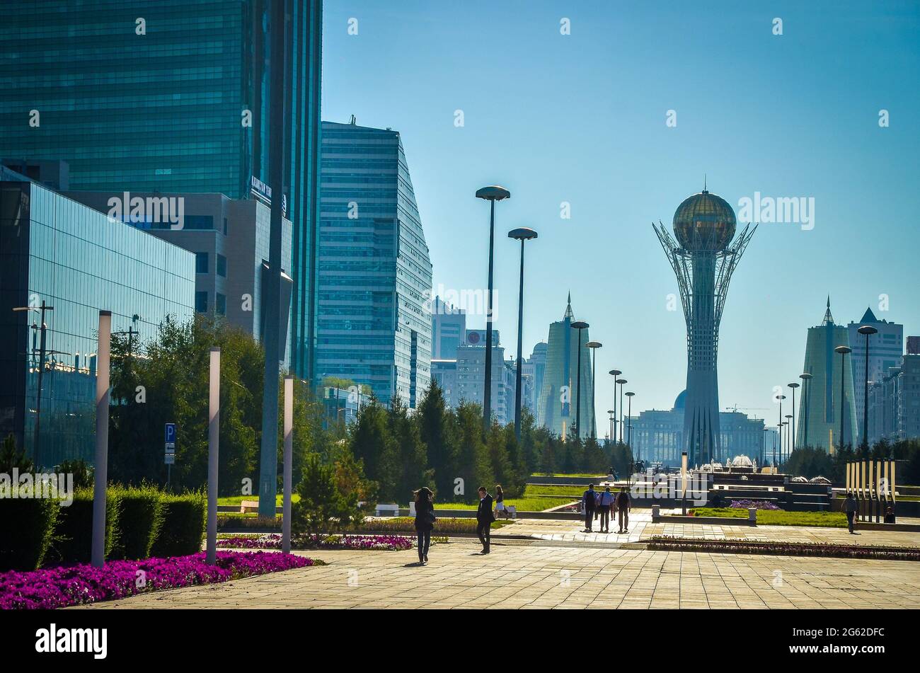 Nur-Sultan.Kasachstan: 03.09.2013 - Ansicht der Struktur von Baiterek in nur-Sultan. Kasachstan. Stockfoto