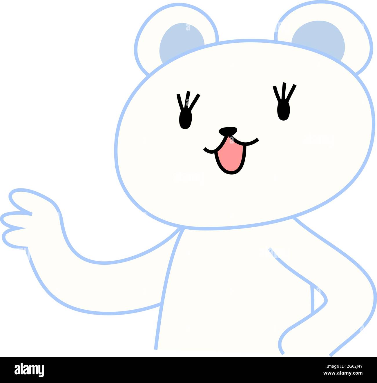 Dies ist eine Illustration des Eisbären, die Sie durch Zeigen mit dem Finger führt Stock Vektor