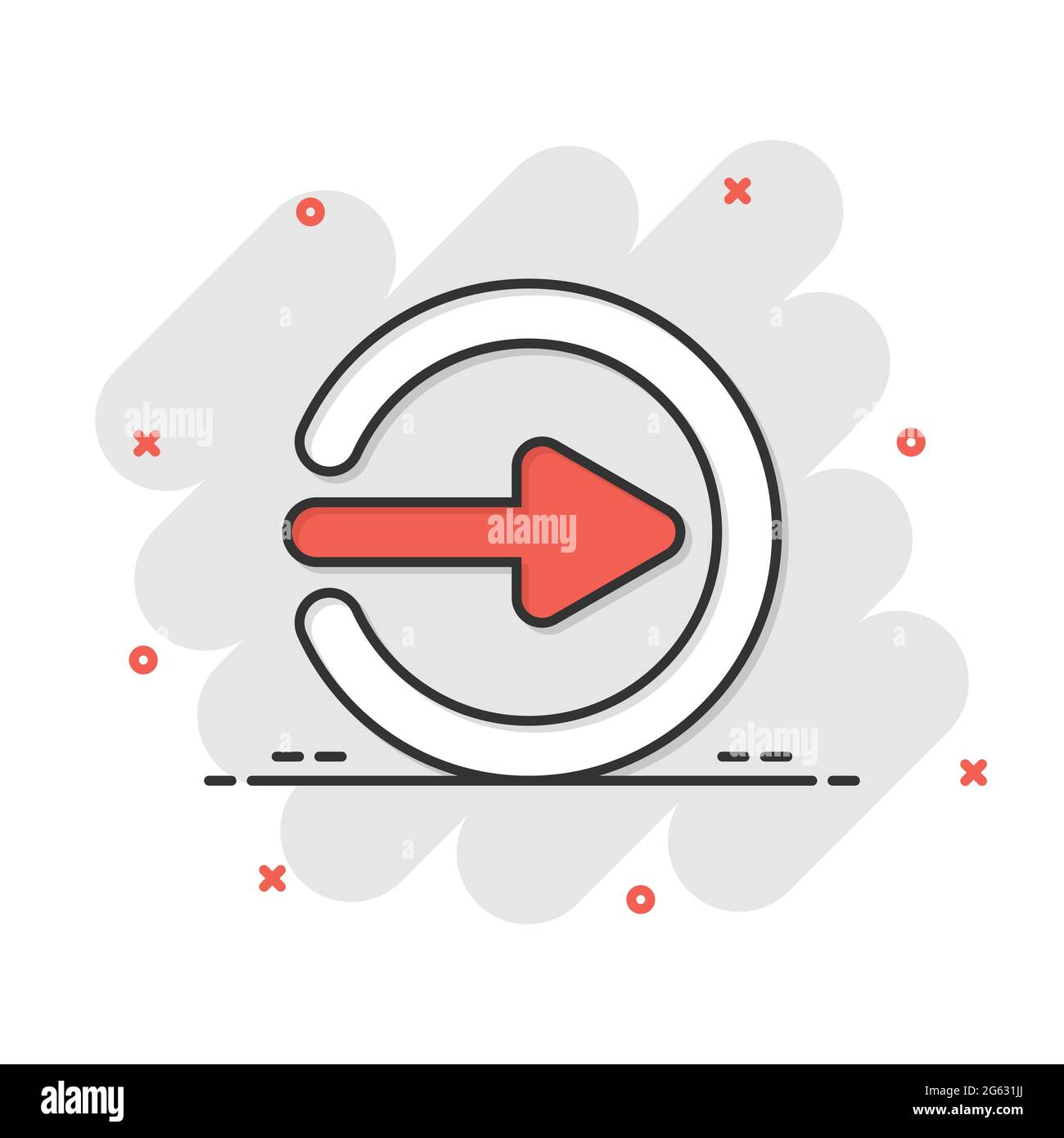 Login Symbol im flachen Stil. Pfeil Access Vector Illustration auf weißem Hintergrund isoliert. Tür Eintrag Business Konzept. Stock Vektor