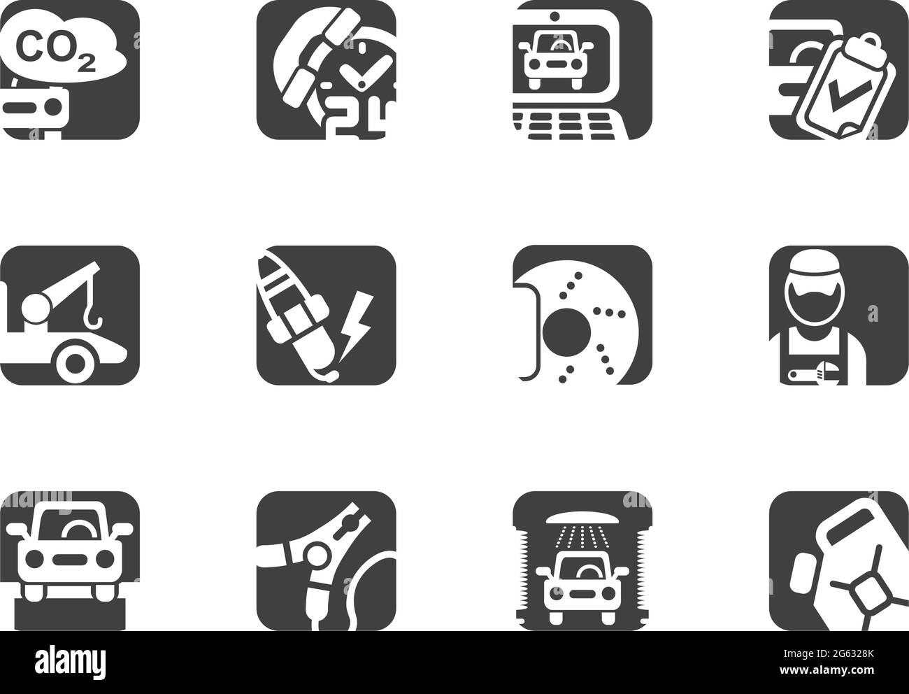 Auto Dienstleistungen Icon Set Stock Vektor