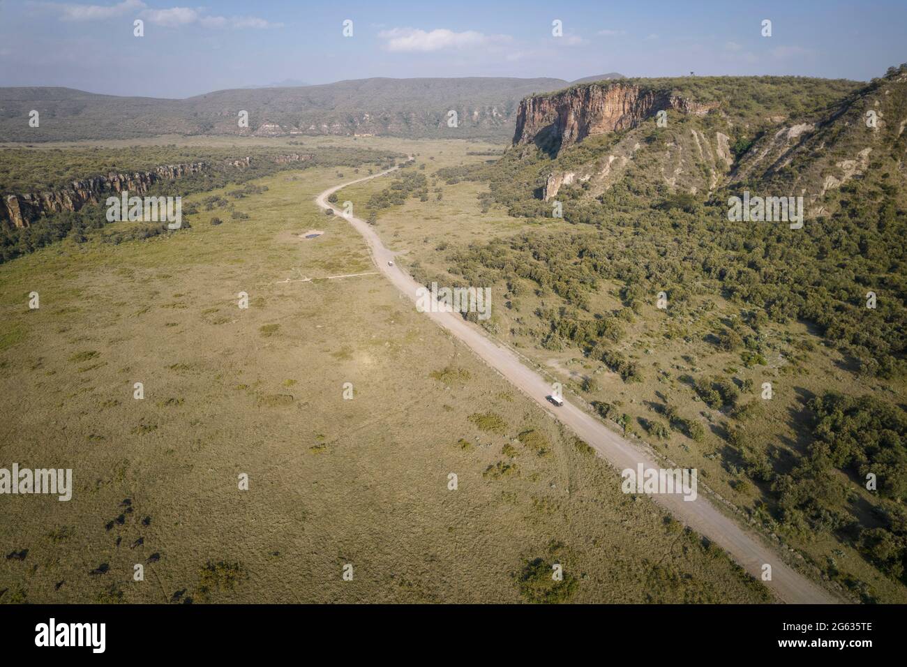 Hell's Gate National Paris, Naivasha, Kenia, Ostafrika. Stockfoto