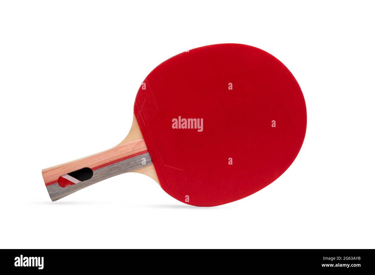 Professioneller Tischtennisschläger auf weißem Hintergrund isoliert Stockfoto