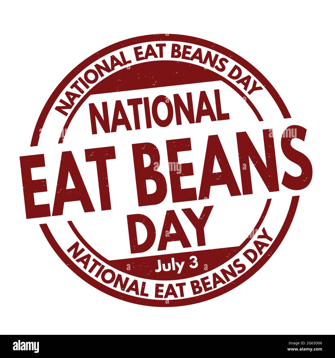 National Eat Beans Day Grunge Gummistempel auf weißem Hintergrund, Vektorgrafik Stock Vektor