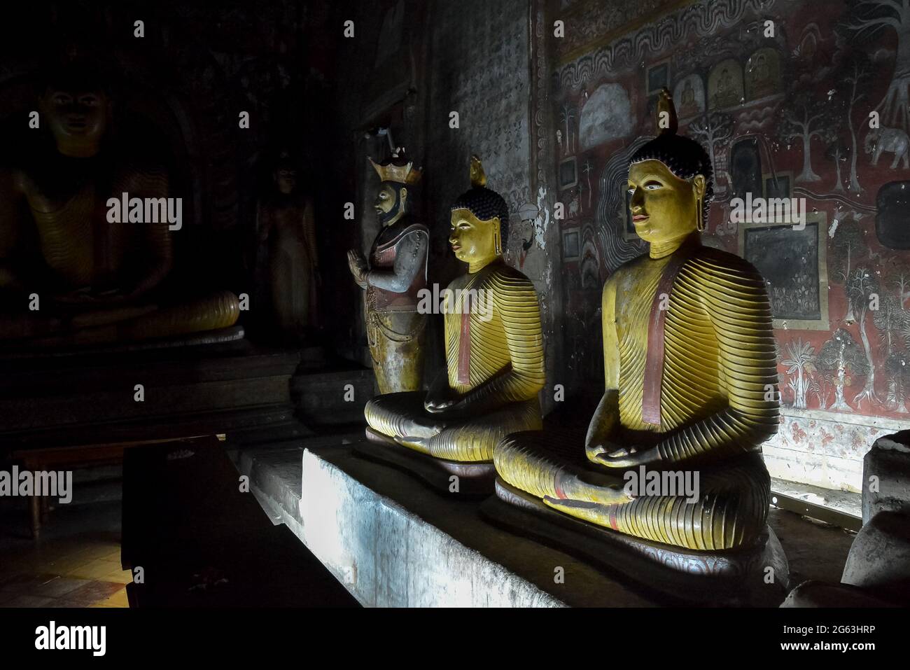 Buddha-Statuen in dambulla Höhlentempel sri lanka Stockfoto
