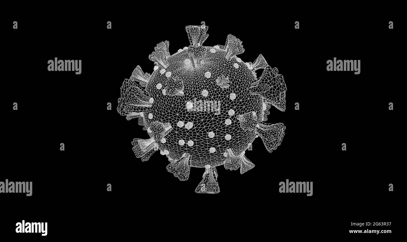 Aufnahme von Makrozellen des Coronavirus Covid-19, die in einer Vene schweben. 4k Stockfoto