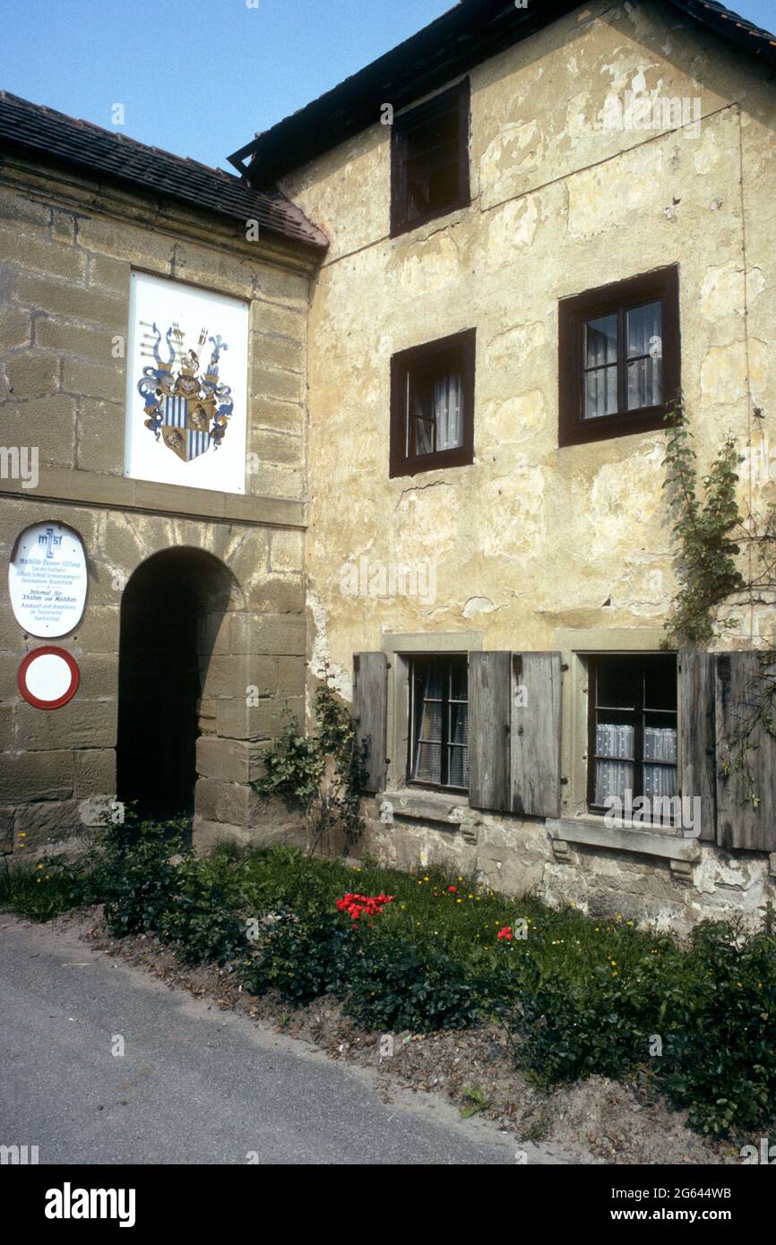 Schule der Mathide Zimmer Stiftung im Jahr 1981, Scheinfeld, Bayern, Deutschland Stockfoto