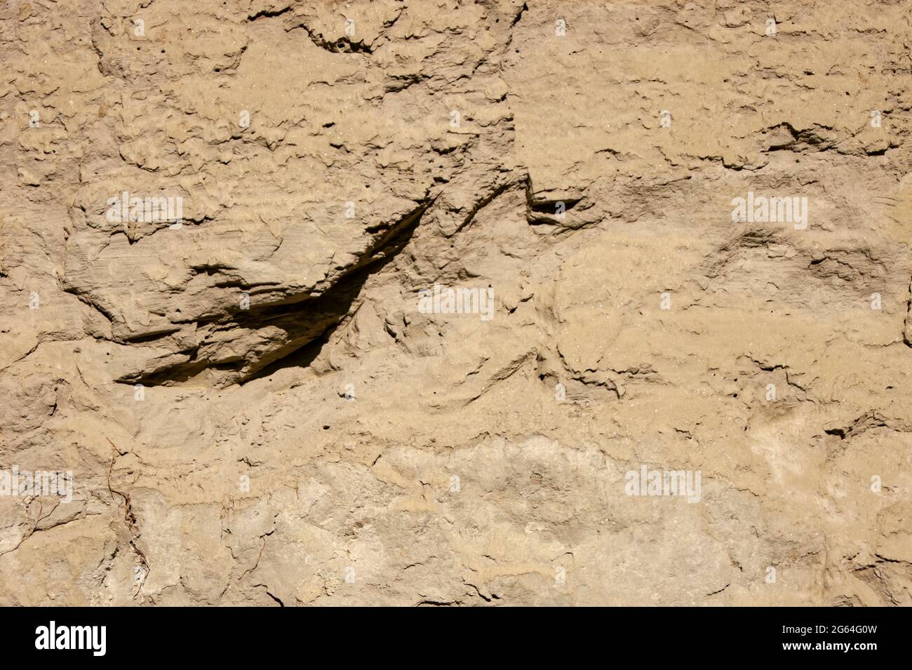 Die Textur des Sandes. Sandsteinbruch. Malerische Textur von Sandsteinen. Stockfoto