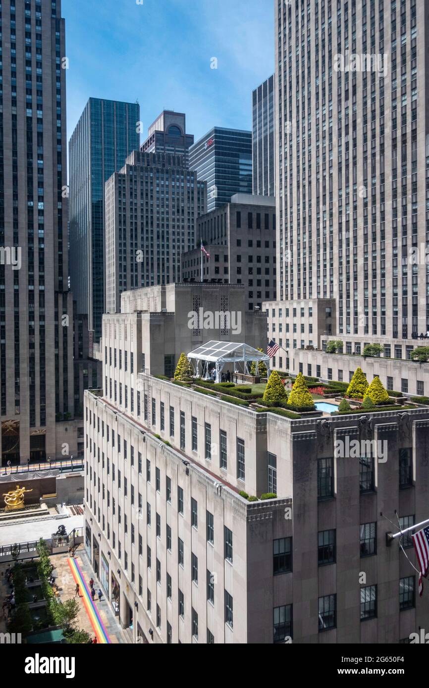 Dach Garten, Rockefeller Center, Fifth Avenue, New York, USA Stockfoto