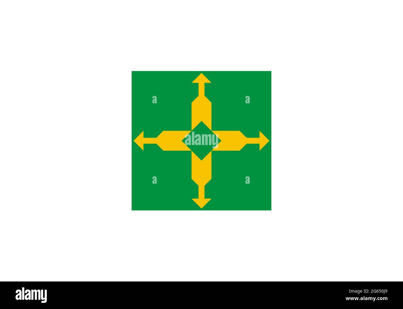 Offizielle große flache Flagge des Bundesbezirks von Brasilien Horizontal Stockfoto