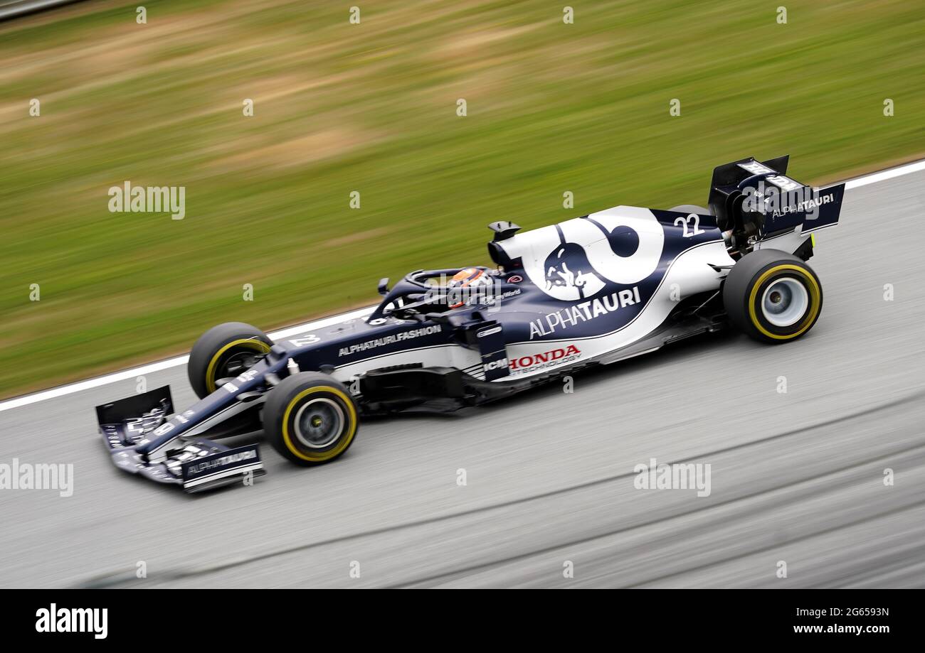 Yuki Tsunoda (JPN) während des zweiten freien Trainings am 2. juli 2021 für den österreichischen Formel-1-Grand-Prix auf dem Red Bull Ring in Spielberg, Österreich Credit: SCS/Soenar Chamid/AFLO/Alamy Live News Stockfoto