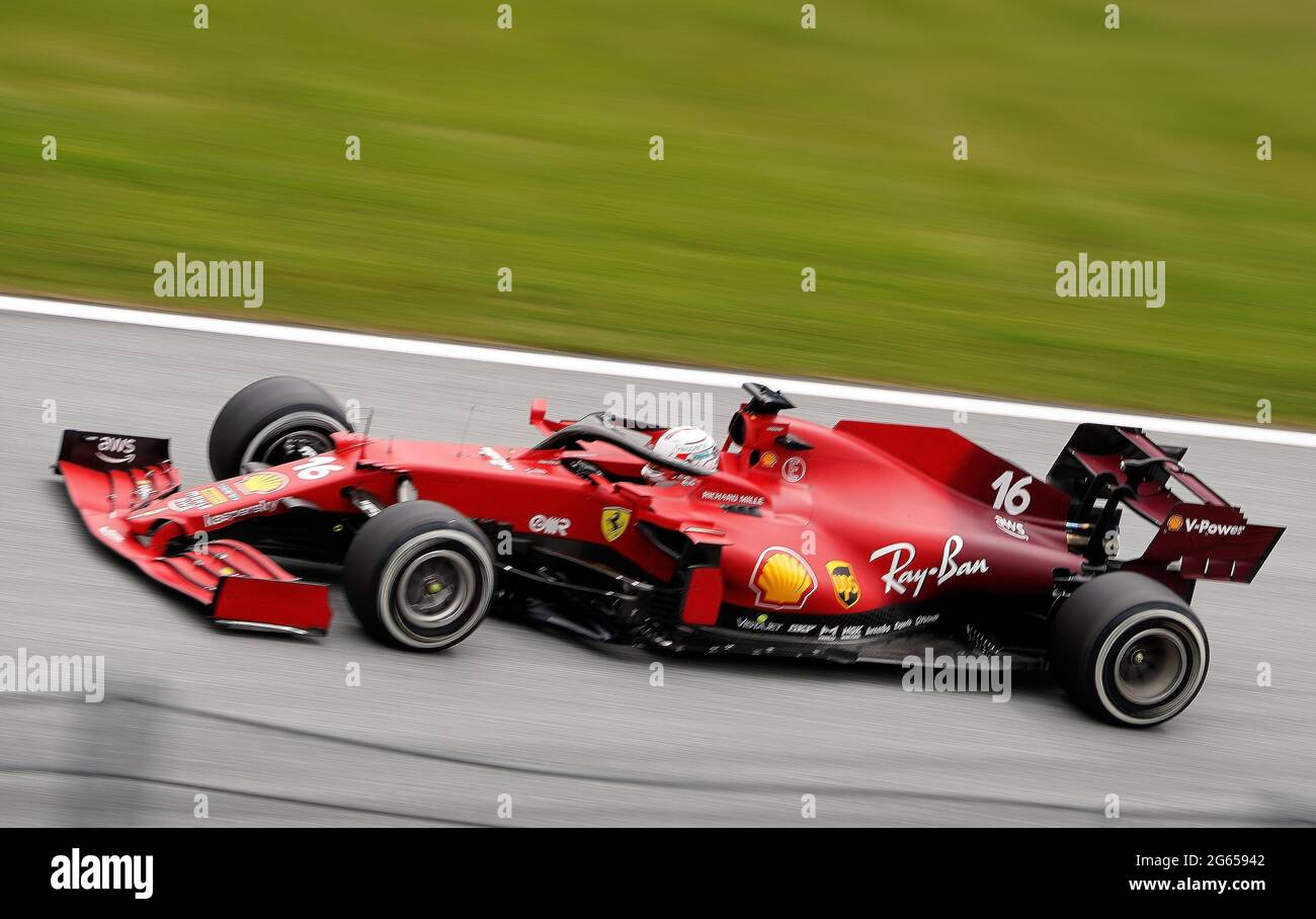 Charles Leclerc (MON) während des zweiten freien Trainings am 2. juli 2021 für den österreichischen Formel-1-Grand-Prix auf dem Red Bull Ring in Spielberg, Österreich Quelle: SCS/Soenar Chamid/AFLO/Alamy Live News Stockfoto