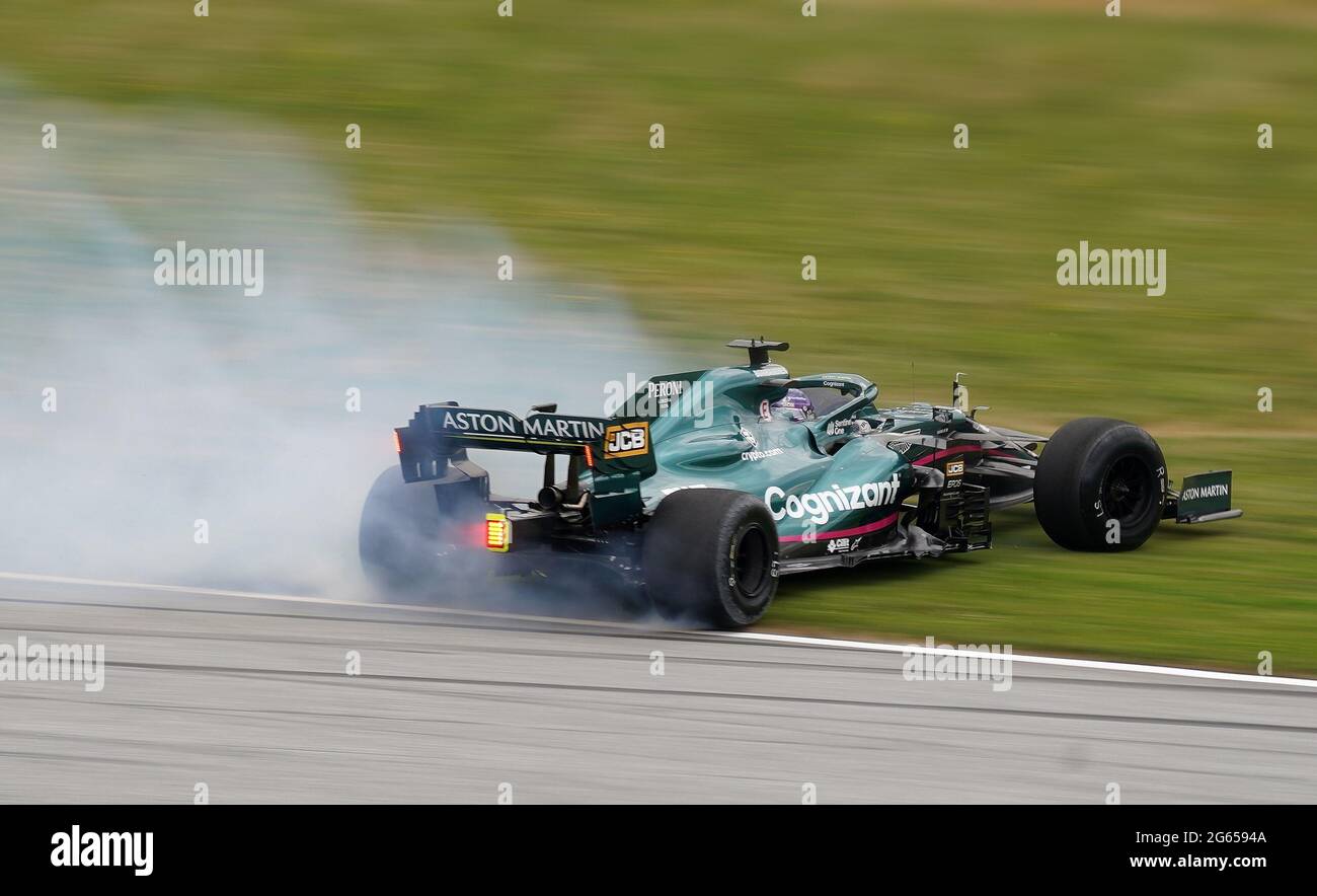 Lance Stroll (CAN) während des zweiten freien Trainings am 2. juli 2021 für den österreichischen Formel-1-Grand-Prix auf dem Red Bull Ring in Spielberg, Österreich Credit: SCS/Soenar Chamid/AFLO/Alamy Live News Stockfoto