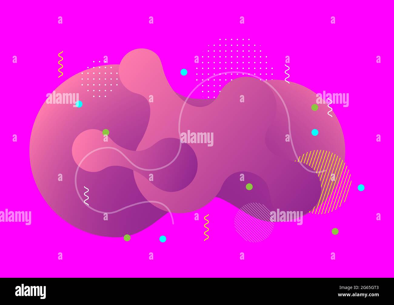 Rosa und lila geometrischer Hintergrund. Zusammensetzung der flüssigen Formen. Gradient Vector Art Illustrator Stock Vektor