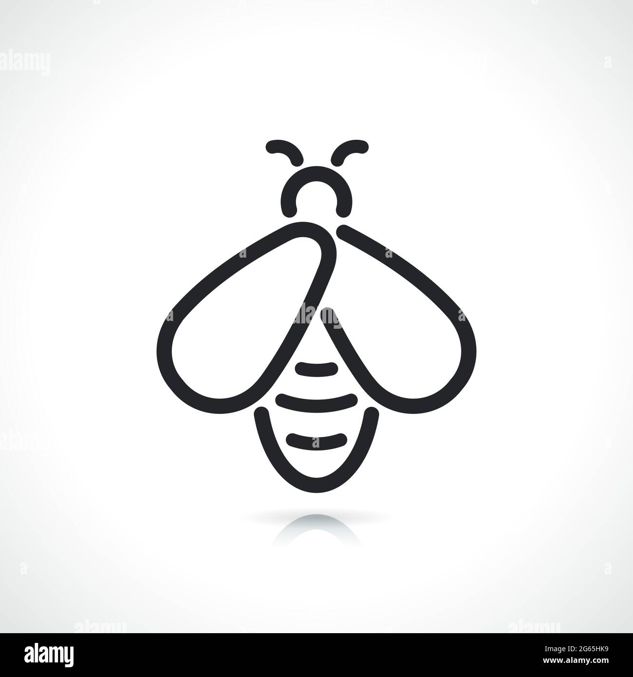 Honigbiene dünne Linie Symbol isoliert Design Stock Vektor