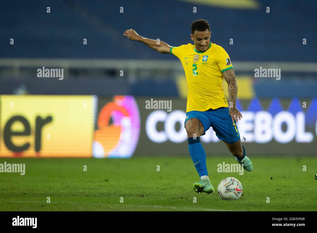 2. Juli 2021; Nilton Santos Stadium, Rio de Janeiro, Brasilien; Copa America, Brasilien gegen Chile; Danilo von Brasilien Stockfoto