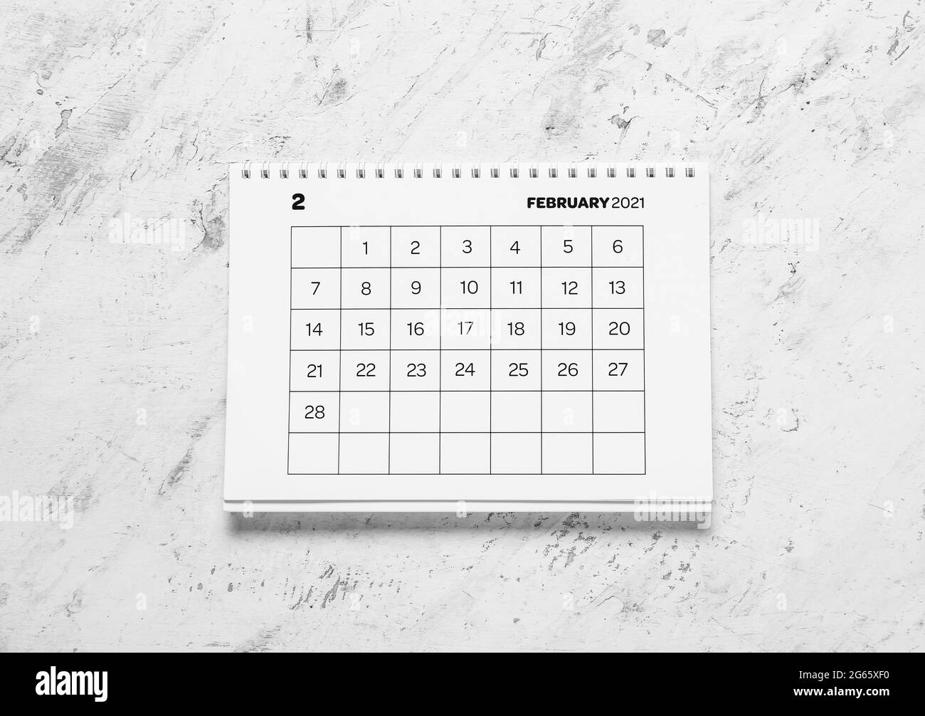 Flip Papier Kalender auf hellen Hintergrund Stockfoto