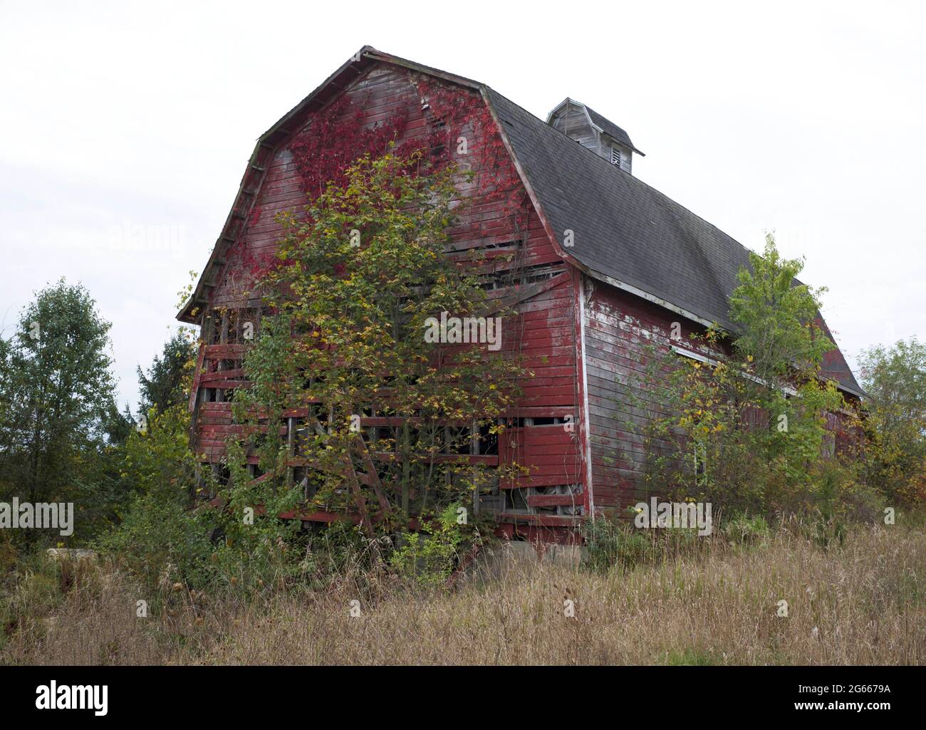 Verlassene Scheune mit kleiner Kuppel, Hudson Valley, New York. Stockfoto