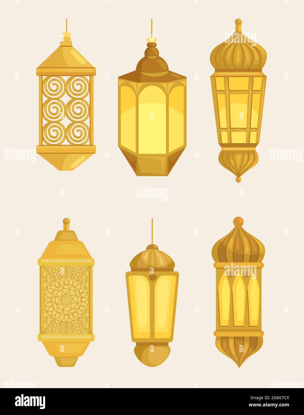 Goldene arabische Laternen Stock Vektor