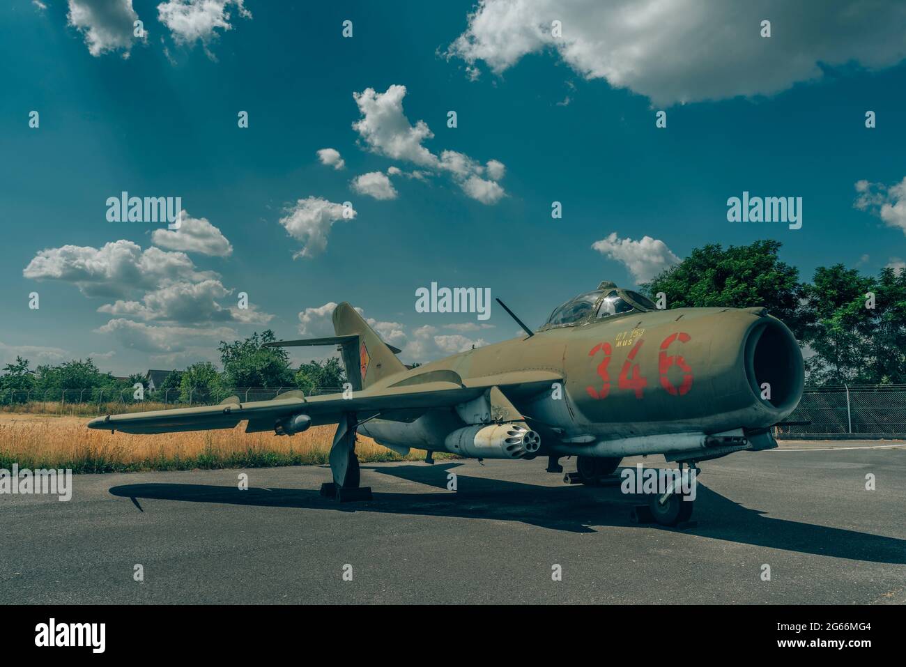 MiG 15 im Militärhistorischen Museum Berlin Gatow, Mig 15 Flugzeug am Boden Stockfoto
