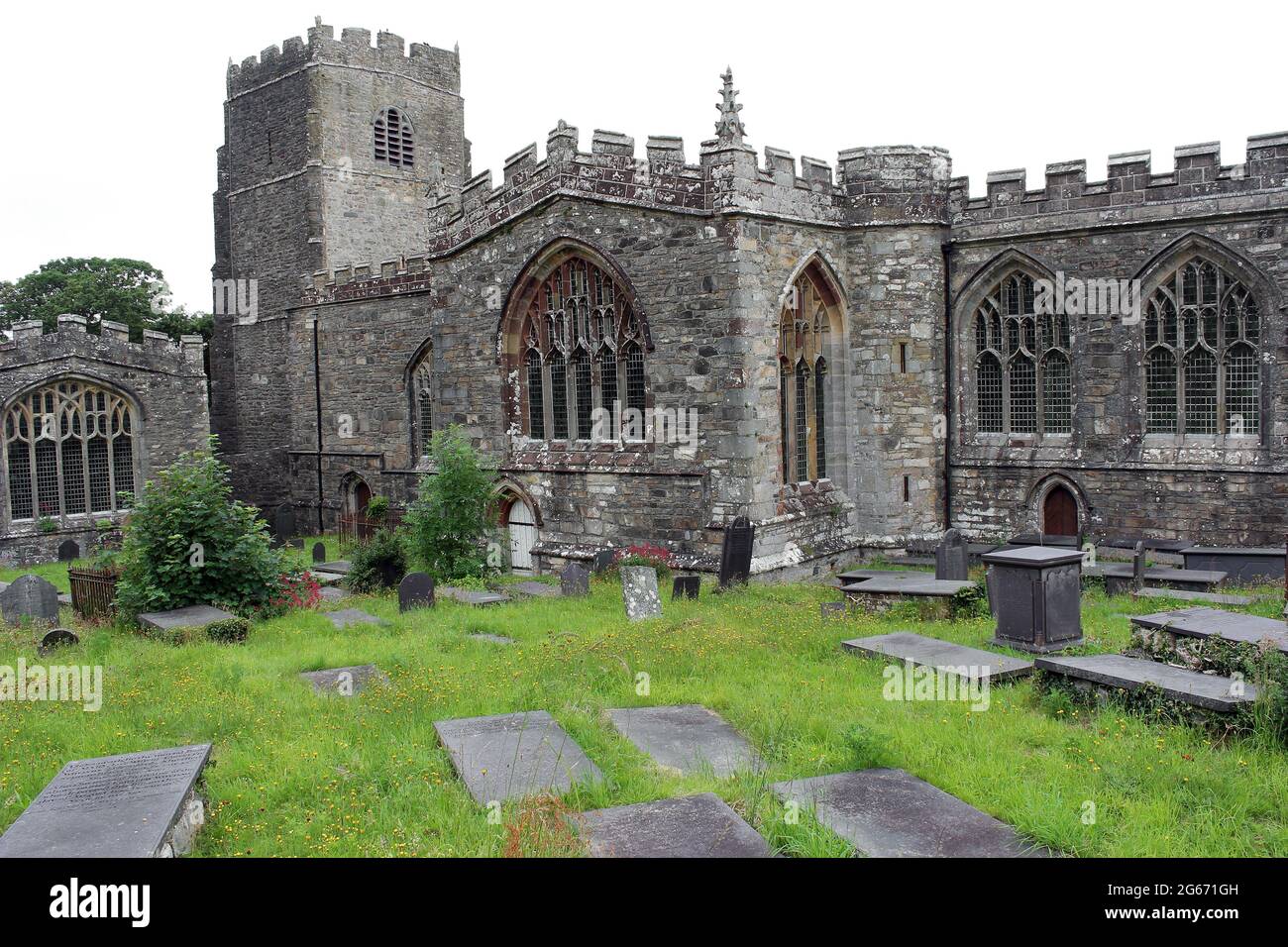 St.-Beuno-Kirche, Clynnog Fawr, Llŷn-Halbinsel, Gwynedd, Wales, VEREINIGTES KÖNIGREICH Stockfoto