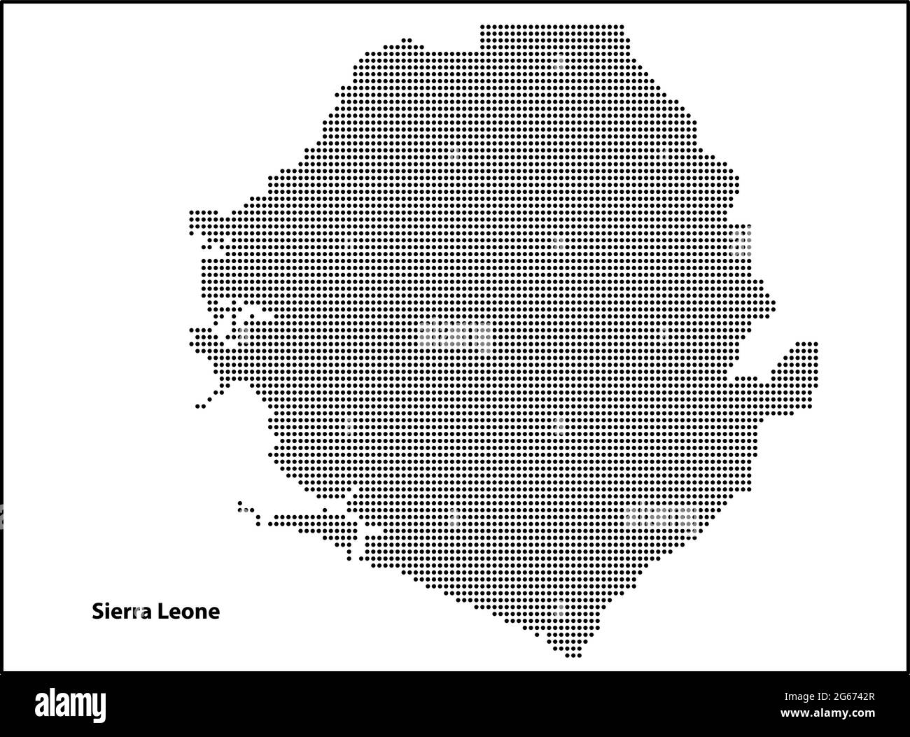 Vektor Halbton gepunktete Karte von Sierra Leone Land für Ihr Design, Travel Illustration Konzept. Stock Vektor