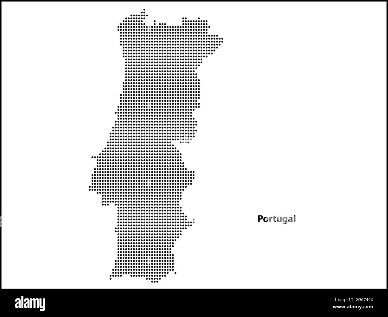 Vektor Halbton gepunktete Karte von Portugal Land für Ihr Design, Travel Illustration Konzept. Stock Vektor