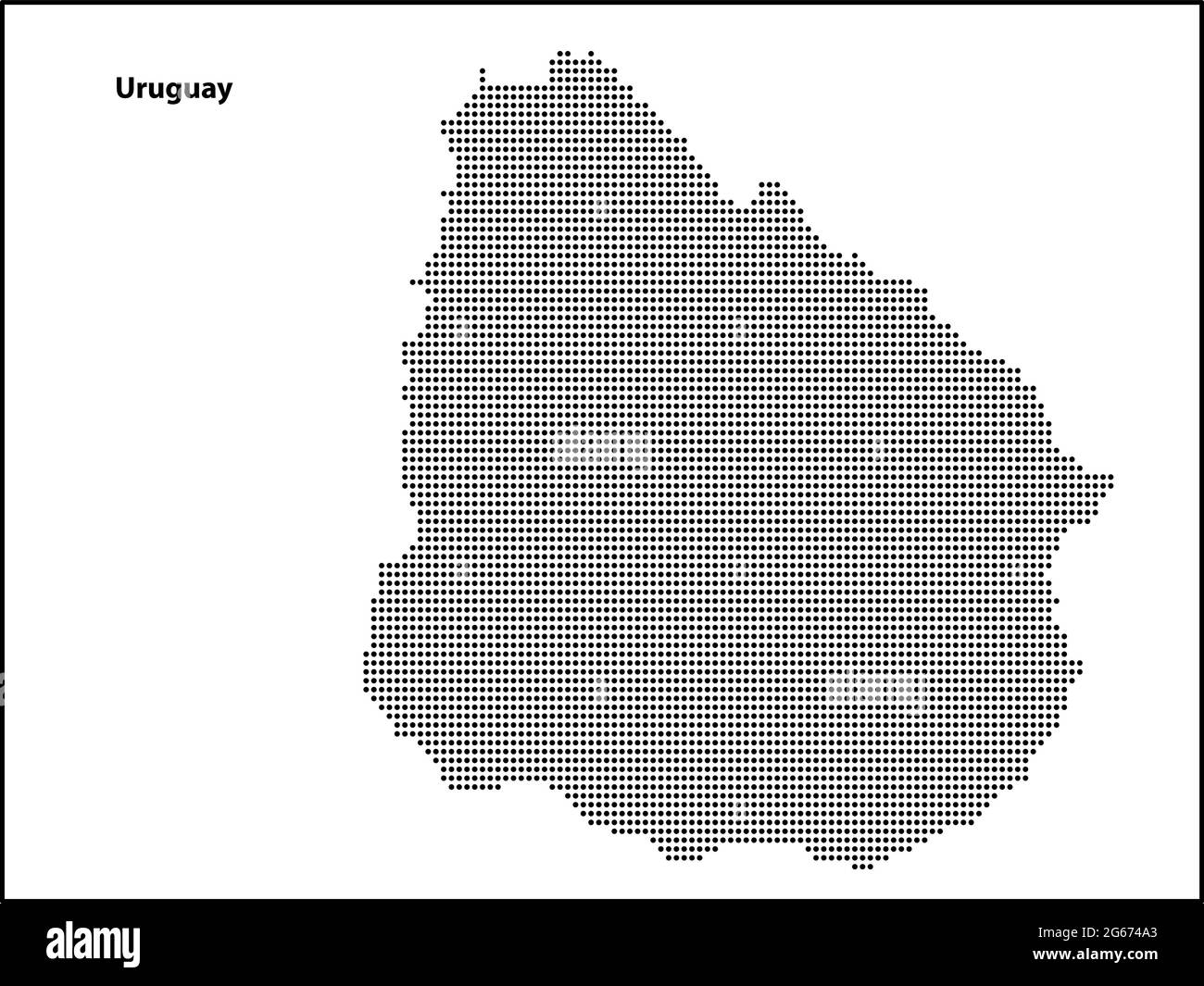 Vektor Halbton gepunktete Karte von Uruguay Land für Ihr Design, Travel Illustration Konzept. Stock Vektor