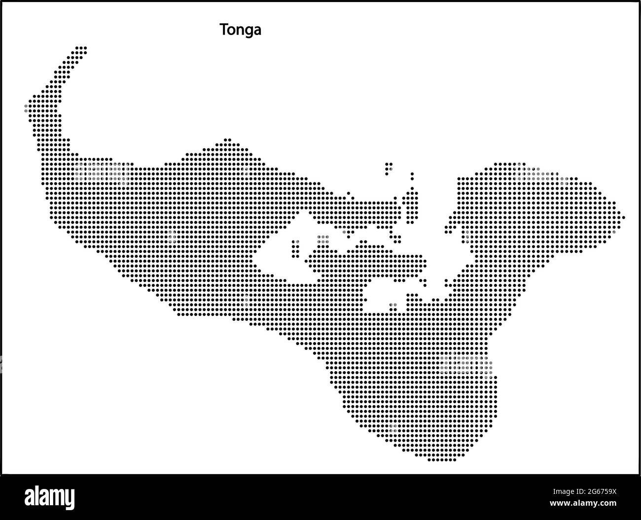 Vektor Halbton gepunktete Karte von Tonga Land für Ihr Design, Travel Illustration Konzept. Stock Vektor