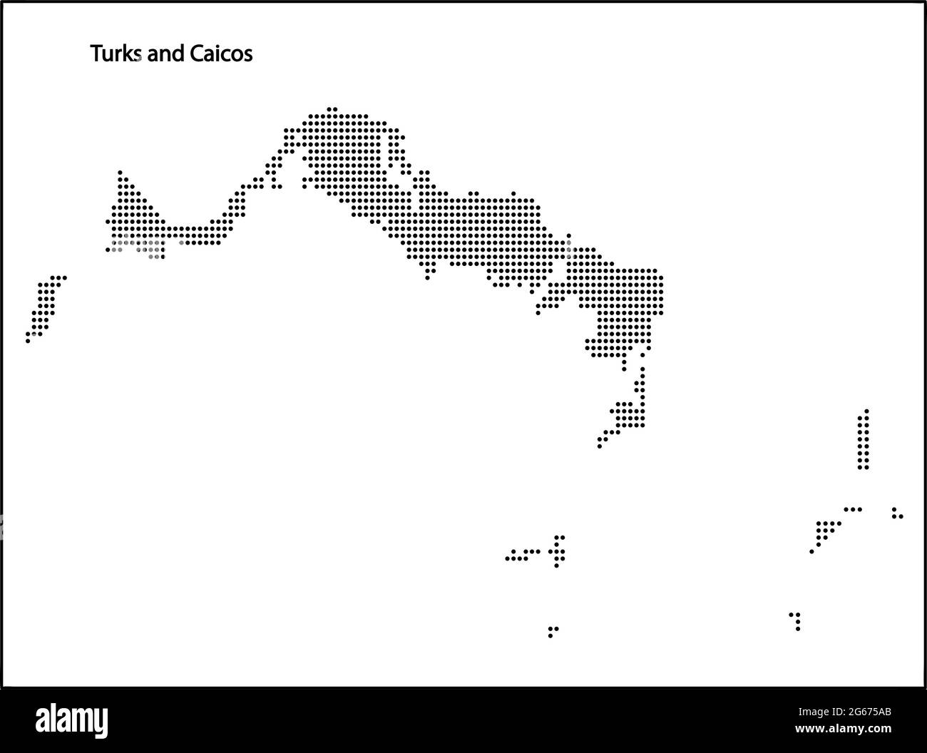 Vektor-Halbton gepunktete Karte der Türken und Caicos Land für Ihr Design, Travel Illustration Konzept. Stock Vektor