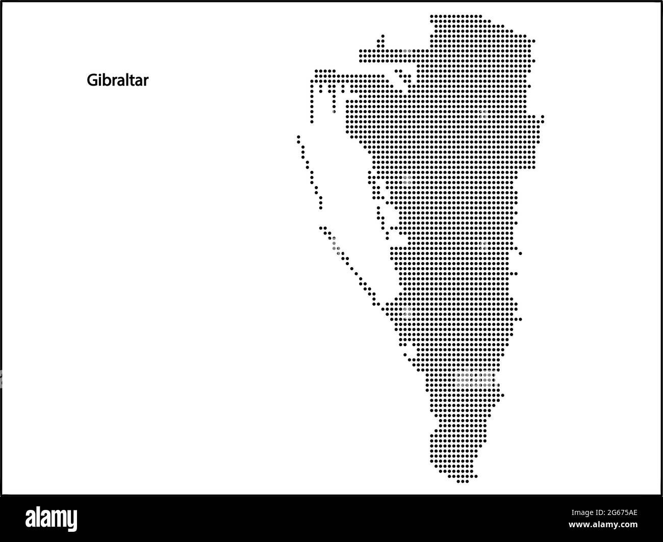 Vektor-Halbton gepunktete Karte von Gibraltar Land für Ihr Design, Travel Illustration Konzept. Stock Vektor