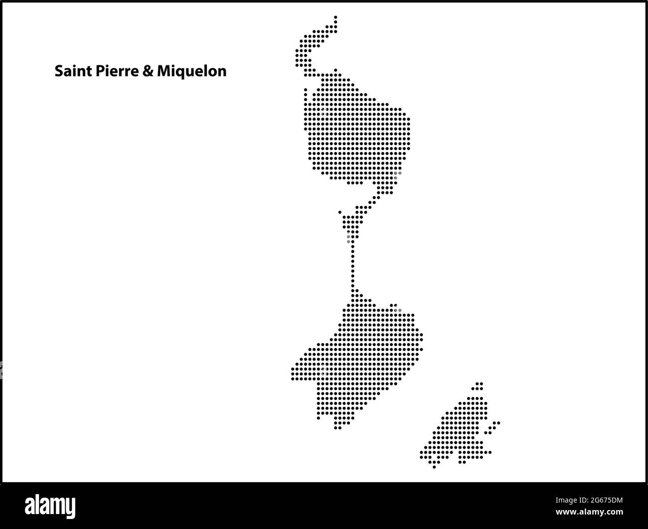 Vektor-Halbton gepunktete Karte von Saint Pierre & Miquelon Land für Ihr Design, Travel Illustration Konzept. Stock Vektor