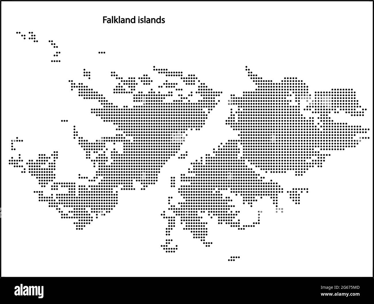 Vektor Halbton gepunktete Karte der Falkland-Inseln Land für Ihr Design, Travel Illustration Konzept. Stock Vektor