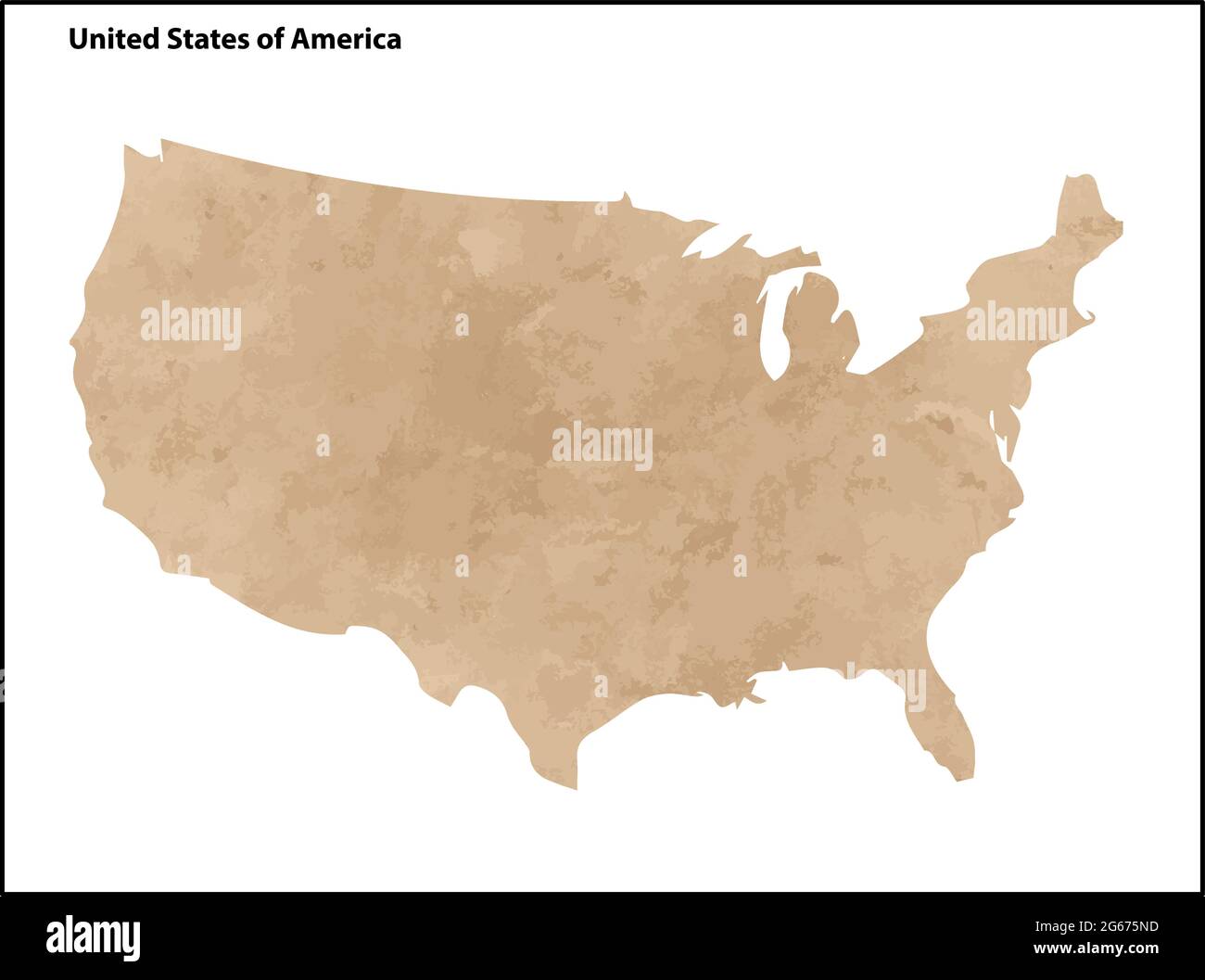 Alte Vintage Papier strukturierte Karte der USA oder der Vereinigten Staaten von Amerika Land - Vektor-Illustration Stock Vektor