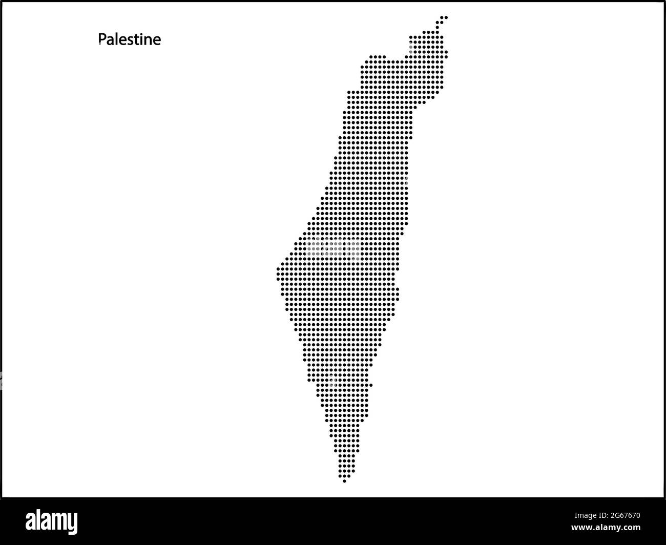 Vektor-Halbton gepunktete Karte von Palästina Land für Ihr Design, Travel Illustration Konzept. Stock Vektor