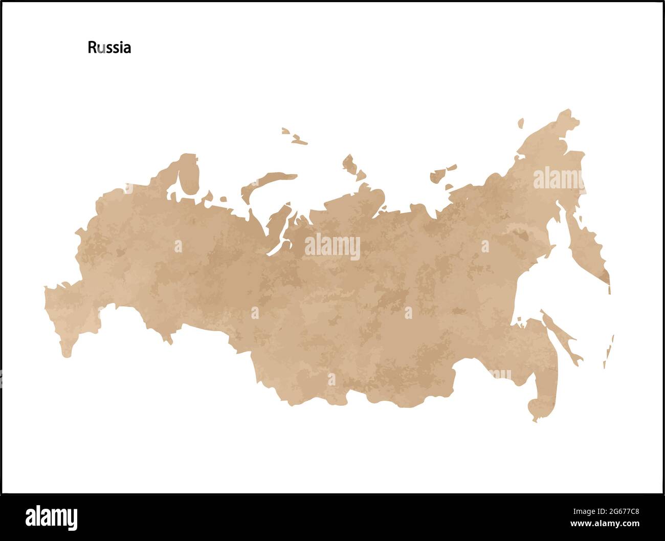 Alte Vintage Papier strukturierte Karte von Russland Land - Vektor-Illustration Stock Vektor