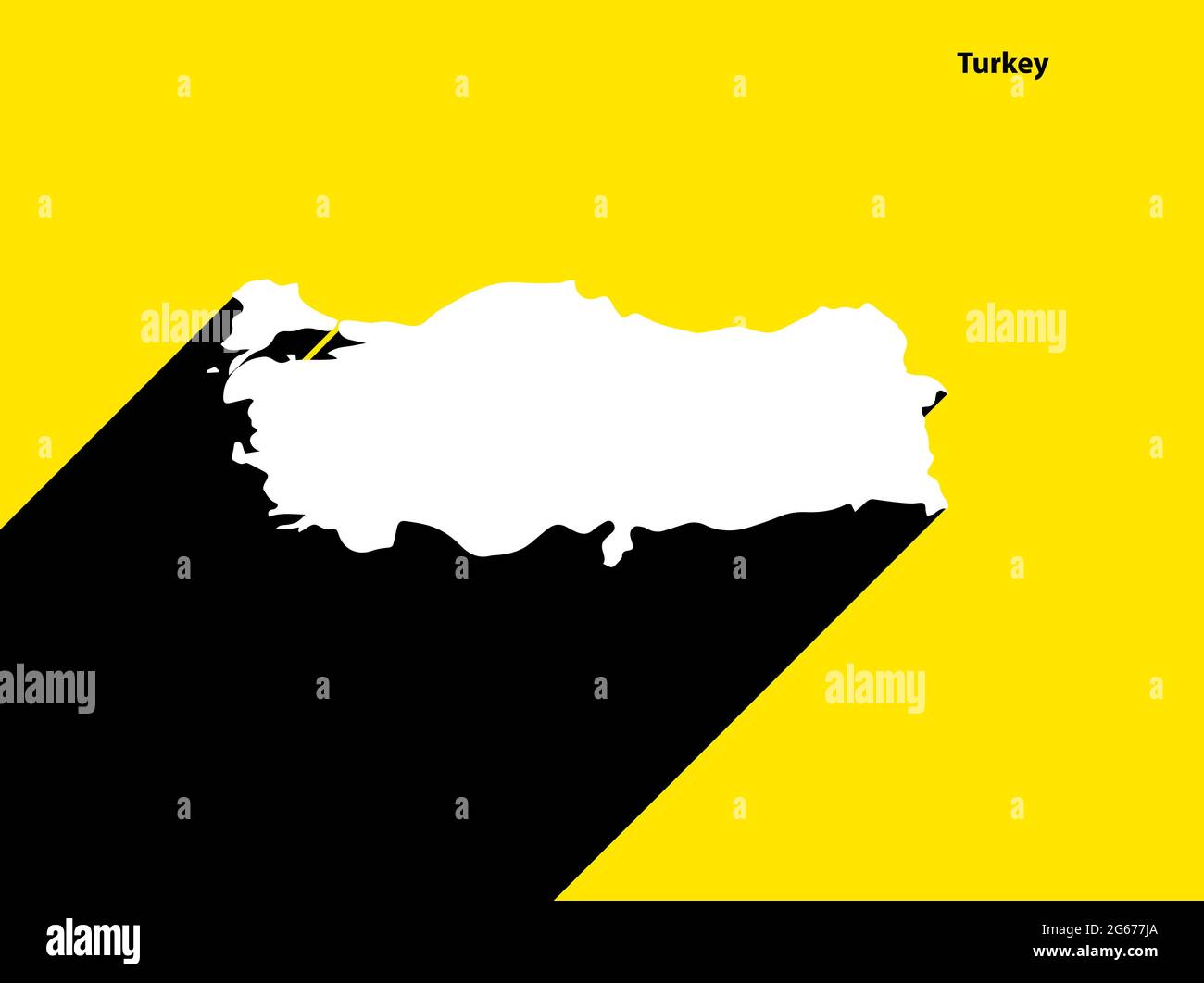 Türkei-Karte auf Retro-Poster mit langem Schatten. Vintage-Zeichen einfach zu bearbeiten, zu bearbeiten, zu ändern oder zu färben. Stock Vektor