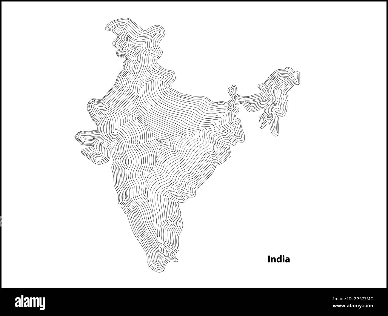Topographische abstrakte Karte von Indien - Vektorgrafik Stock Vektor