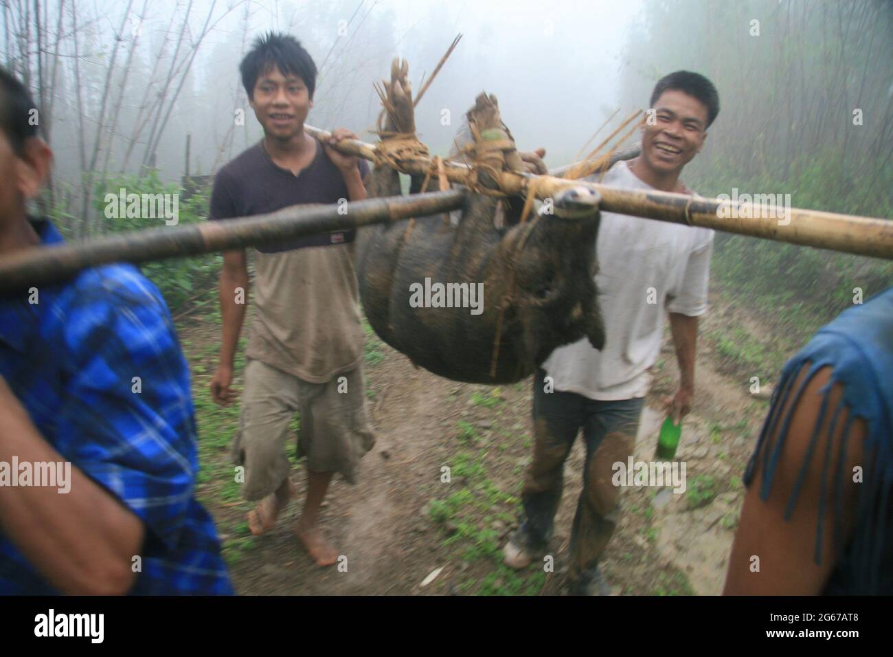 Bandarban ist die hügelige Gegend in Bangladesch> das Leben dort ist so primitiv. Stockfoto