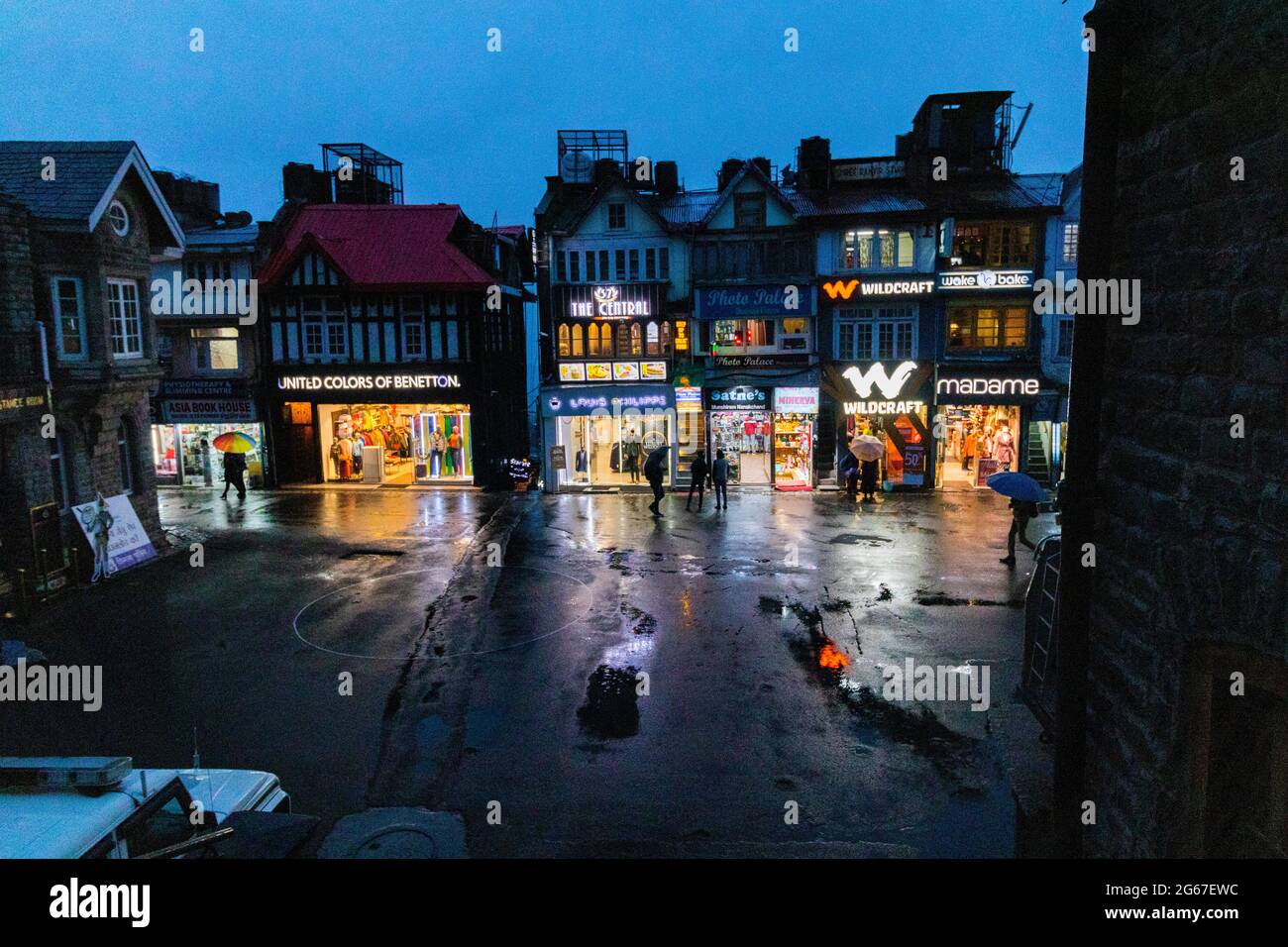 Verschiedene Ansichten von Shimla im Monsun Stockfoto