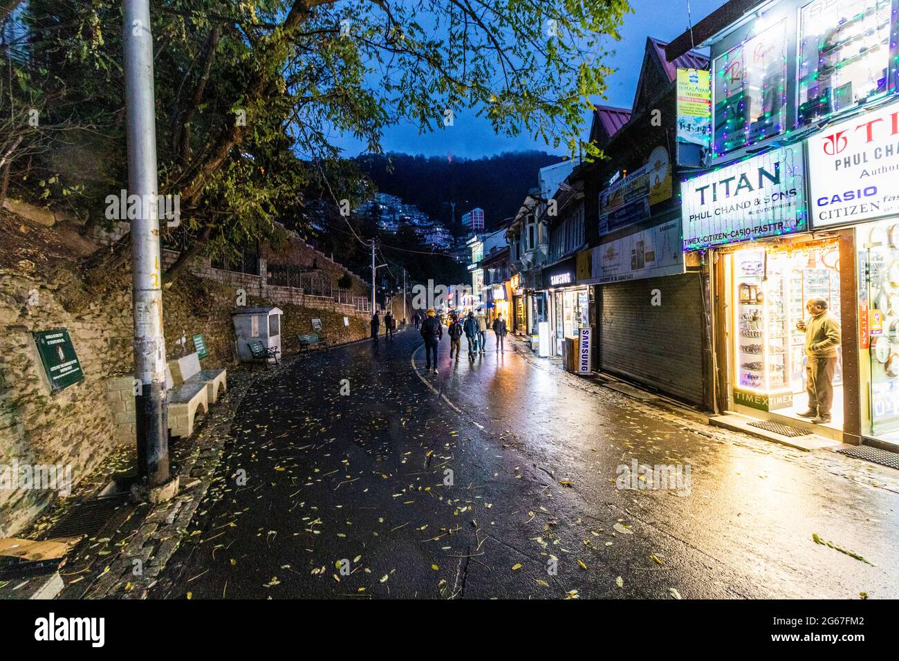 Verschiedene Ansichten von Shimla im Monsun Stockfoto