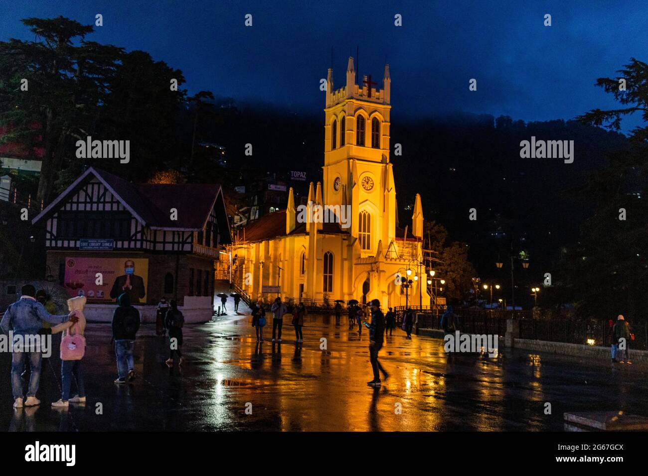 Verschiedene Ansichten von Shimla im Monsun Stockfoto