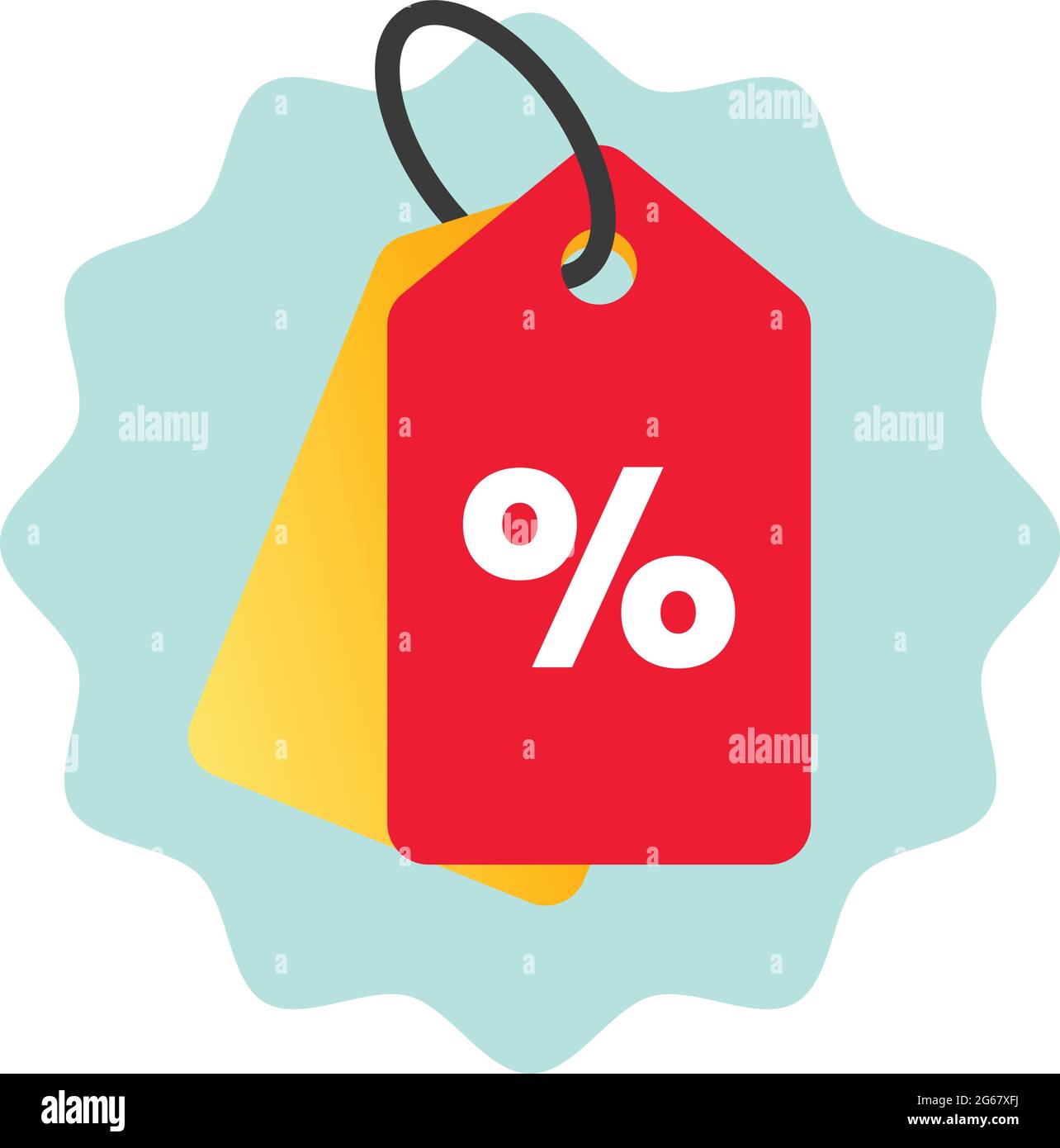 Verkaufsetikett mit Prozentzeichen. Discount Offer Tag, Shopping Coupon Symbol. Vector-Einkaufsetikett. Stock Vektor