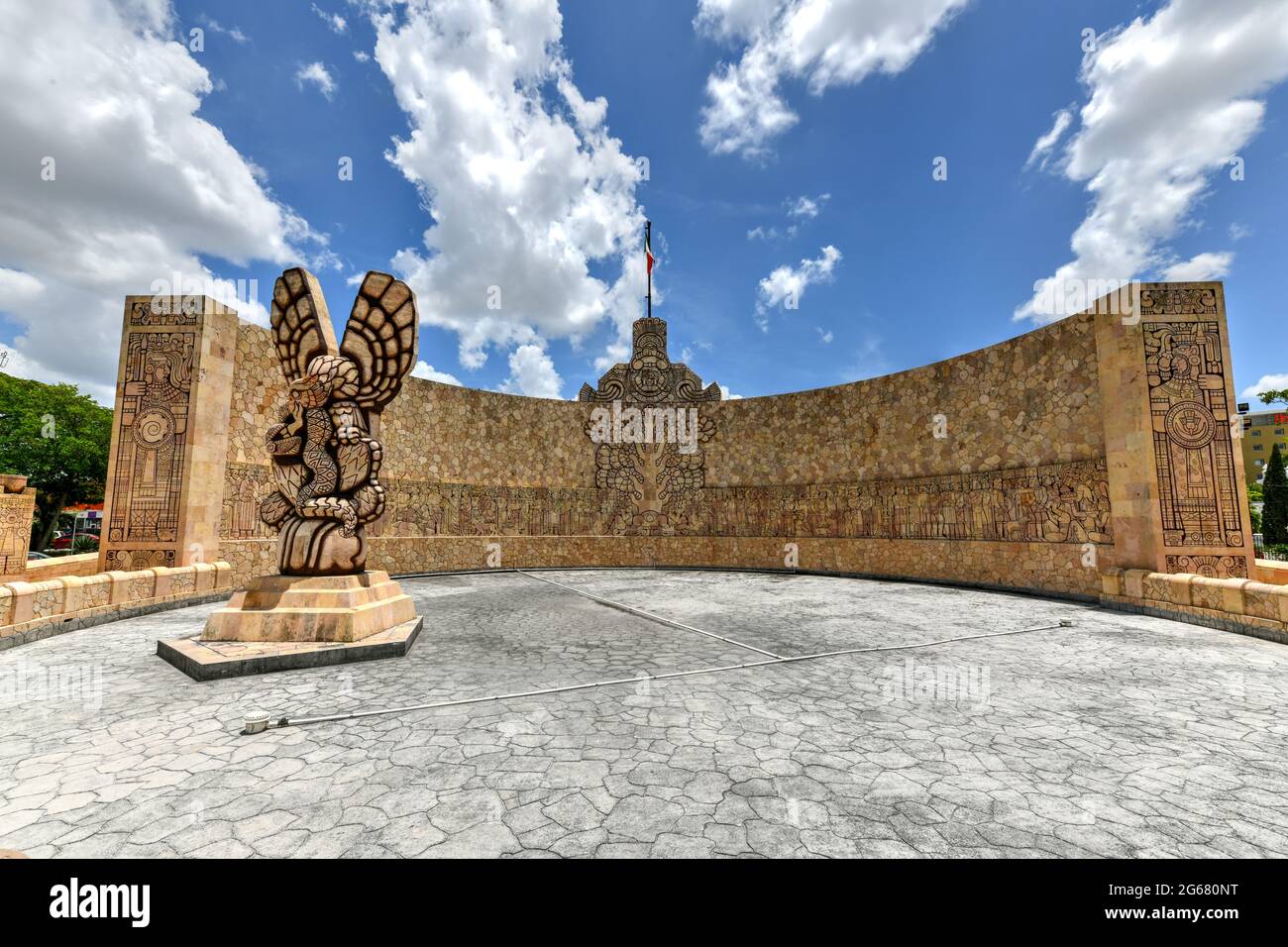 Denkmal für das Vaterland am Paseo Montejo in Yucatan, Merida, Mexiko. Stockfoto